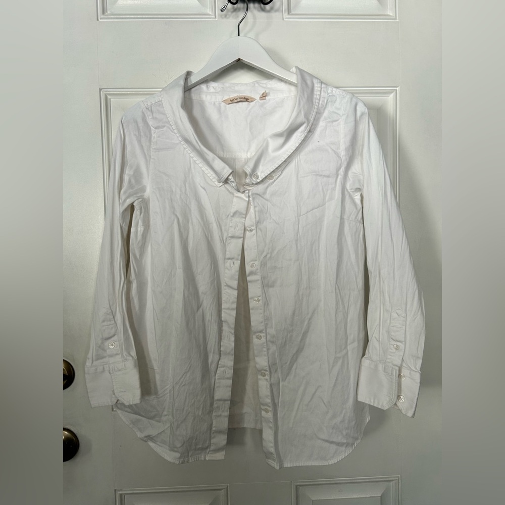 Soft Surroundings White Button Down Shirt